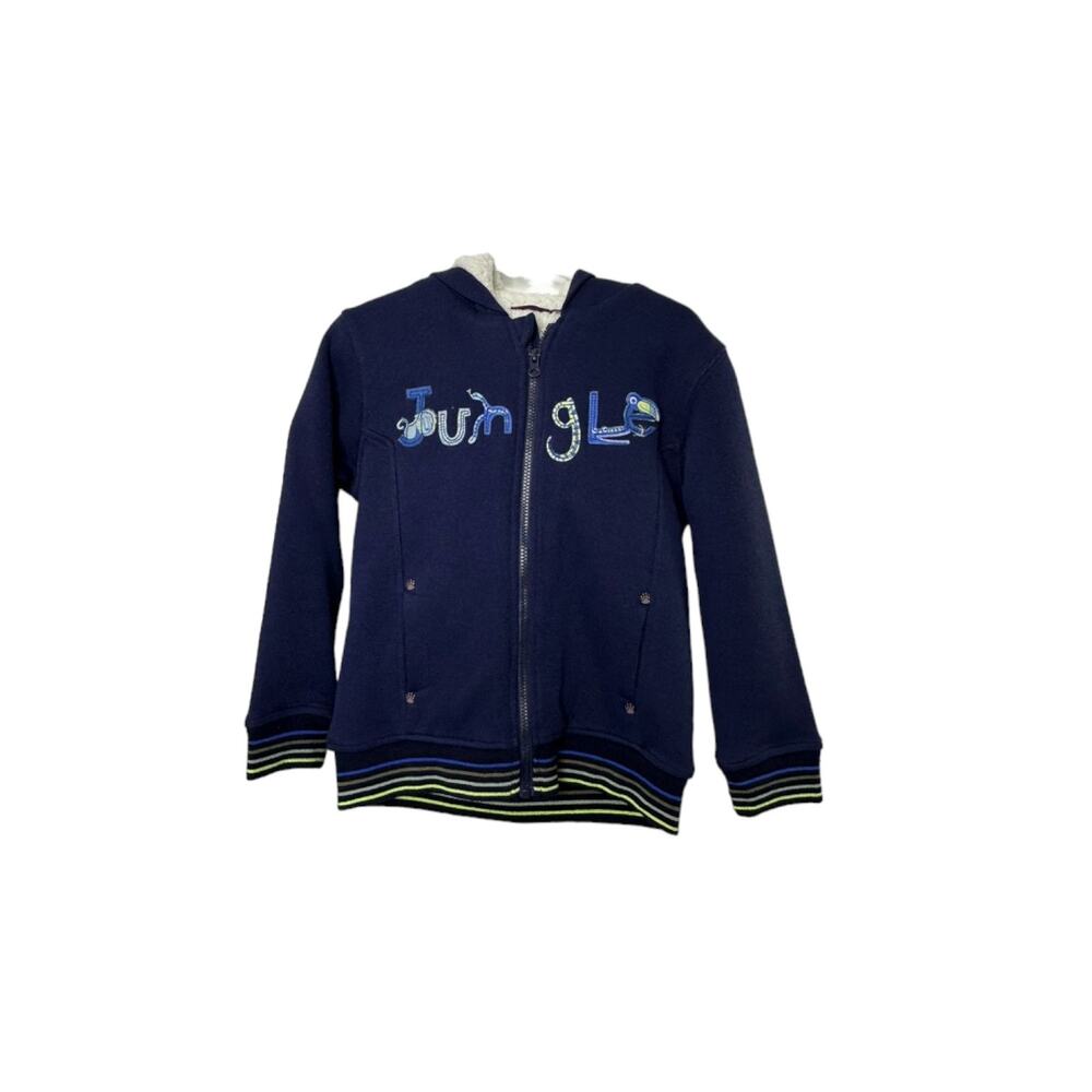 Sergent Major JUNGLE Navy Blue Fleece Lined Full-Zip Hoodie Jacket Youth Size 5